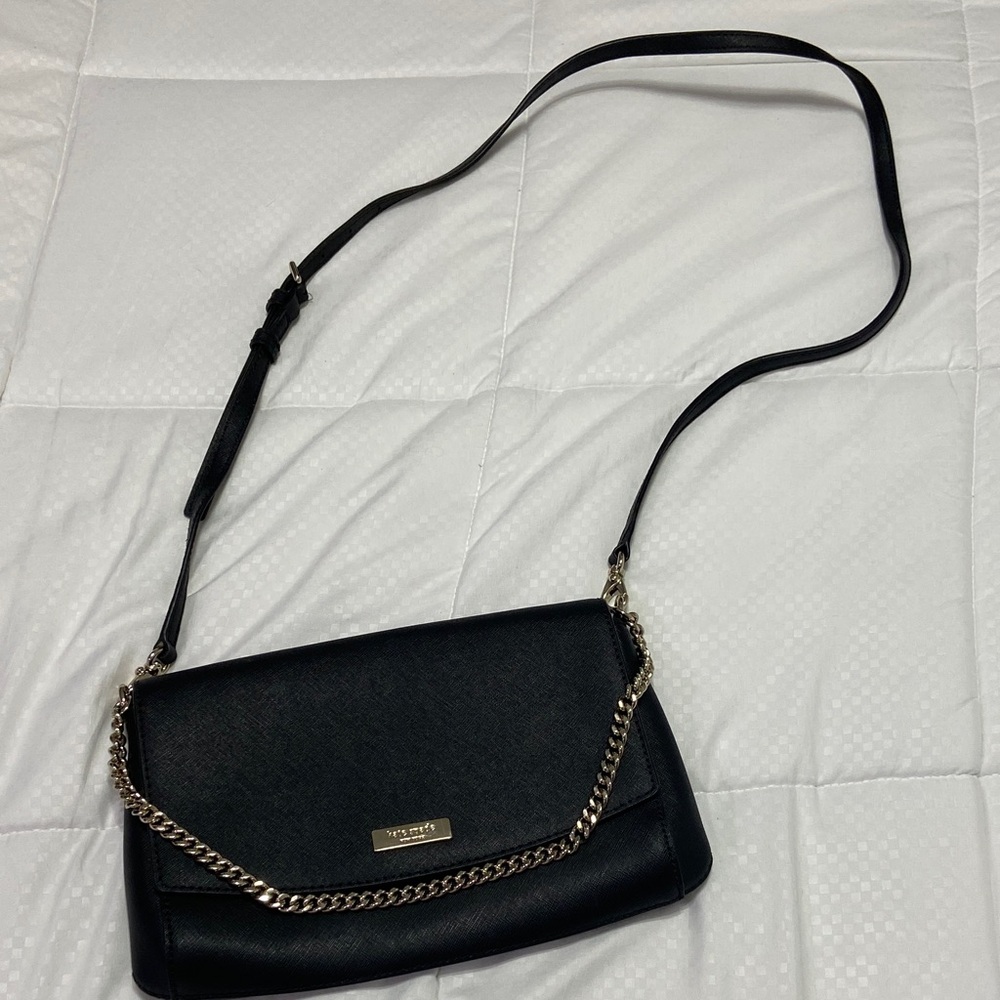Kate Spade Black Crossbody Bag with Chain Accent